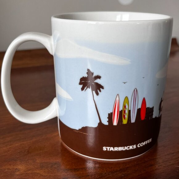 Starbucks Coffee Hawaii Happy Holidays Mug 2008 Mele Kalikimaka Palm Tree 16 Oz - Picture 3 of 12